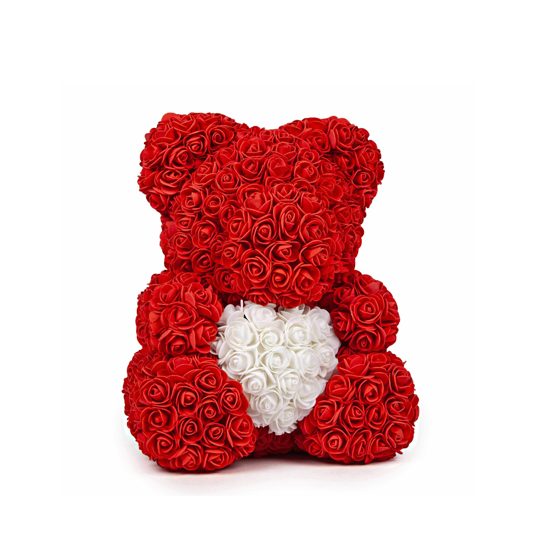 Red Bliss Heart Rose Bear